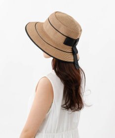 AURORA 【 Beaurance （ビューランス）】ペーパーブレードｘホースヘアリボン付カサブランカハット