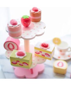 Mother garden マザーガーデン 木のおままごと  《野いちご ティーパーティーセット》プレミアムケーキセット