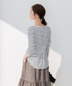 組曲 L プレーティング天竺バックタックボーダー カットソー