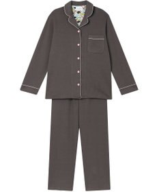 une nana cool 【綿混】ソフトコットンリブ 長袖開襟パジャマ MADE WITH LIBERTY FABRIC