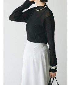 Green Parks AnriettMusee ラメ切替スリーブリブシアーニット