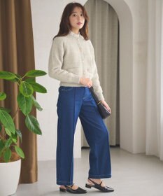 Feroux 【洗える】ラメシャギー カーディガン