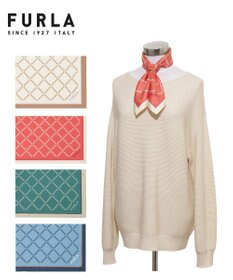 MOONBAT 【シルク100%】FURLA (フルラ) ダイアゴナルチェック 格子柄 シルクプリントスカーフ 58cm×58cm UV対策 手洗い可能