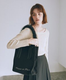 Maison de FLEUR チュールハンドルスクエアトートバッグ