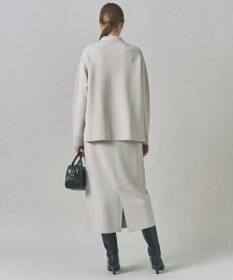 ICB L 【洗える】 シンセティックダブルフェイス スキッパーニットプルオーバー