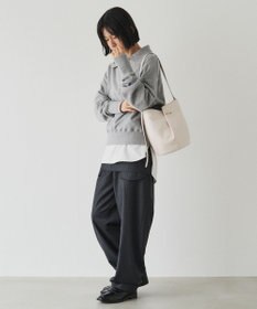 russet ツイードスカーフ付きレザー2WAYショルダーバッグ(CE-1632)