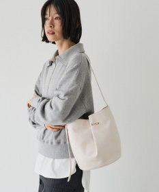 russet ツイードスカーフ付きレザー2WAYショルダーバッグ(CE-1632)