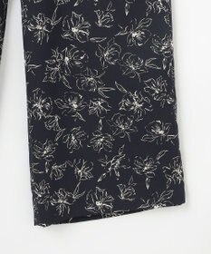 J.PRESS LADIES L 【洗える】ラインフラワープリント ワイドパンツ