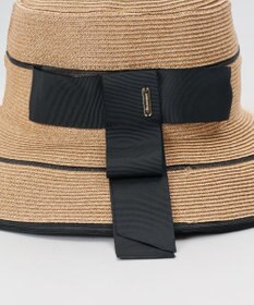 AURORA 【 Beaurance （ビューランス）】ペーパーブレードｘホースヘアリボン付カサブランカハット