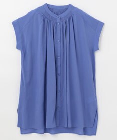 ANY 【洗える】シャーリングチュニック ブラウス