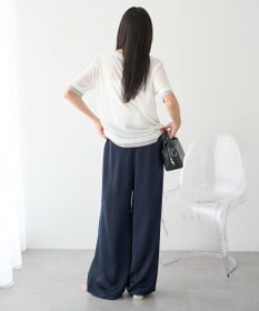 earth music&ecology シアーレイヤード風5分袖プルオーバー