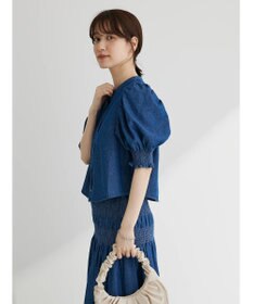 Green Parks ・ＳＵＧＡＲ　ＳＰＯＯＮ　デニムパフブラウス