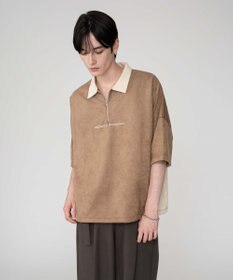 WEGO 【ユニセックス着用ITEM/MLサイズ展開】フェイクスウェードドルマンハーフZIPT（SS）