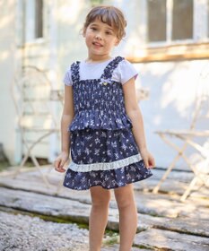 ANY KIDS フラワー×リボン ビスチェ付きTシャツ