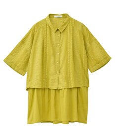 Green Parks Ｉ　ＳＥＴ２点　ギャザーシャツ＋布帛インナー