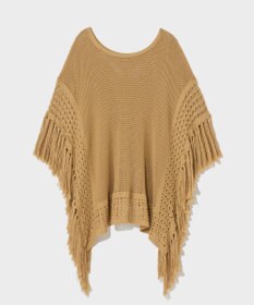 GRACE CONTINENTAL ニットフリンジケープ