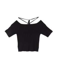 WEGO チョーカーリボン付きオフショルニット