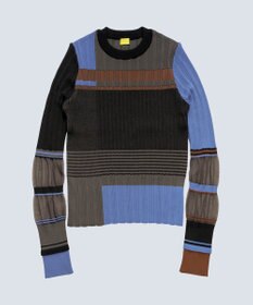 COQ FLAG カラーブロックリブニット