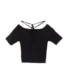 WEGO チョーカーリボン付きオフショルニット