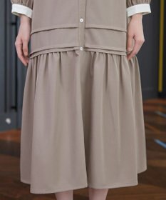 Tiaclasse L ピンタックギャザークレリックシャツワンピース