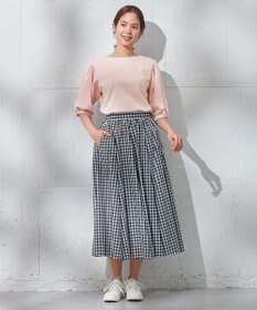 ANY 【WEB限定・接触冷感】シルケットスムース ギャザーパフスリーブトップス