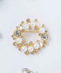 23区 ビジューMIX サークル ブローチ