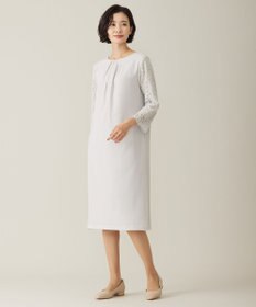 J.PRESS LADIES L 【洗える】ノルディス2wayジョーゼット レース袖 ワンピース
