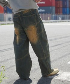 WEGO スーパービッグバレルレッグデニムパンツ