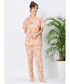 Wing パジャマ 5分袖 半袖 長ズボン 綿混(本体) 天竺素材 レディース EP8077 ウイング／ワコール