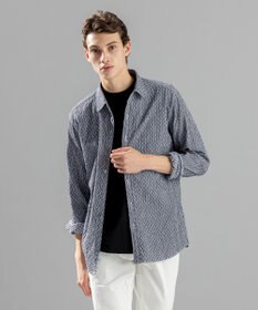 JOSEPH HOMME トライジャガード ストライプ ストレッチ レギュラーカラーシャツ