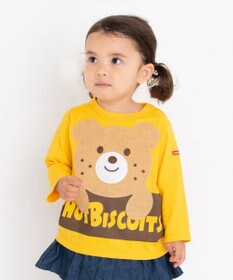 MIKI HOUSE HOT BISCUITS 【80-120cm】 ロゴ×キャラクター 長袖Tシャツ