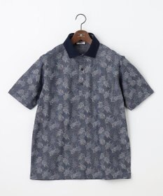 JOSEPH ABBOUD 【吸水速乾】リーフ柄ジャガード 半袖 ポロシャツ