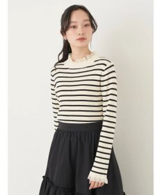 earth music&ecology レースドッキングリブニット