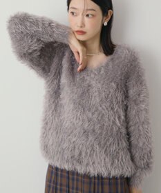 AMERICAN HOLIC Vネックシャギーニットプルオーバー