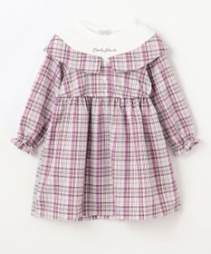 ANY KIDS チェックドッキングワンピース