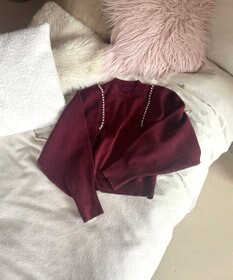 Feroux 【洗える・アンサンブル】パールポイントアンサンブル ニット