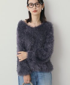 AMERICAN HOLIC Vネックシャギーニットプルオーバー