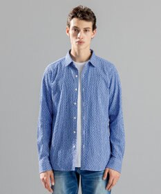 JOSEPH HOMME トライジャガード ストライプ ストレッチ レギュラーカラーシャツ