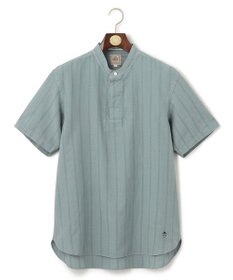 J.PRESS MEN 【HYBRID LINEN】ドビーストライプ バンドカラーラガーシャツ