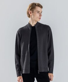 JOSEPH HOMME 【新柄】 ヴィスコースリンクス　ハイネックジップアップカーディガン