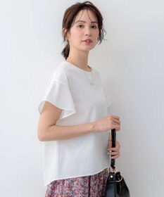 組曲 【WEB限定】プレーティング天竺フリルスリーブ Tシャツ