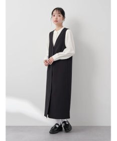 earth music&ecology バンドカラーブラウス