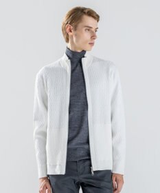 JOSEPH HOMME 【新柄】 ヴィスコースリンクス　ハイネックジップアップカーディガン