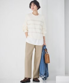 23区 【WEB&一部店舗限定/滝沢眞規子さん着用】ビジューボーダー ニット