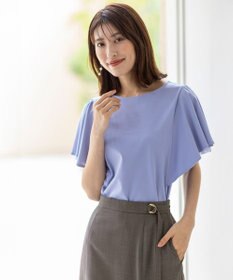 ANY SIS L 【接触冷感・UVケア】着映えフリルスリーブ カットソー