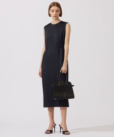 ICB 【洗える】 ストレッチハンマーサテン ノースリーブワンピース