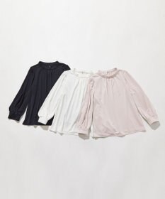 ANY SIS S 【UVケア】イージーケアスタンドネック ブラウス