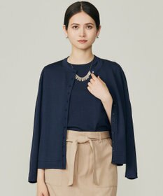 自由区 【アンサンブル対応】アセテートコットン カーディガン ネイビー