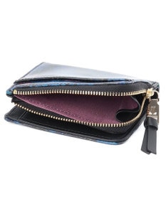 LANVIN en Bleu ブルーデイジー Lファスナー二つ折り財布