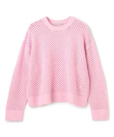 UNFILO L 【野呂佳代さん着用】ふわふわニット メッシュプルオーバー